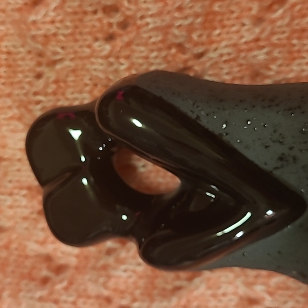 Vintage  Modernist Sculpture Man Woman Black Ceramic Sculpture